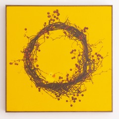 あひる de リース 53 x 53 cm キャンバスに油彩 2015　