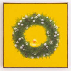 あひる de リース 53 x 53 cm キャンバスに油彩 2015　